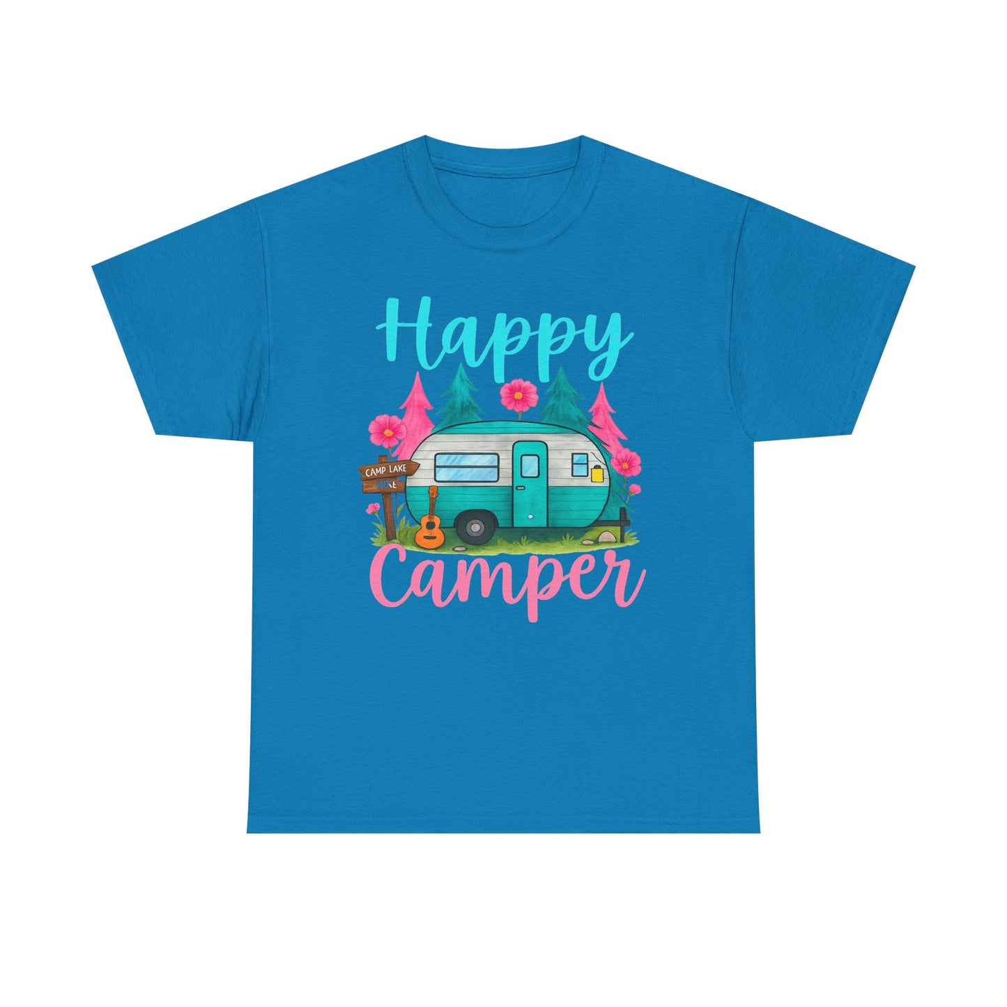 Happy Camper T‑Shirt – Cute Retro Trailer Camping Graphic Tee