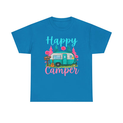 Happy Camper T‑Shirt – Cute Retro Trailer Camping Graphic Tee