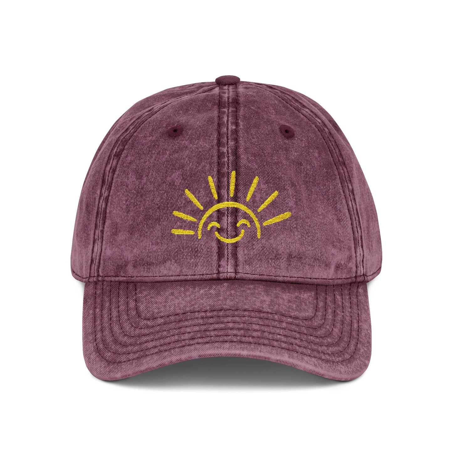 Vintage Embroidered Sun Cap — Smile Sunshine Baseball Hat