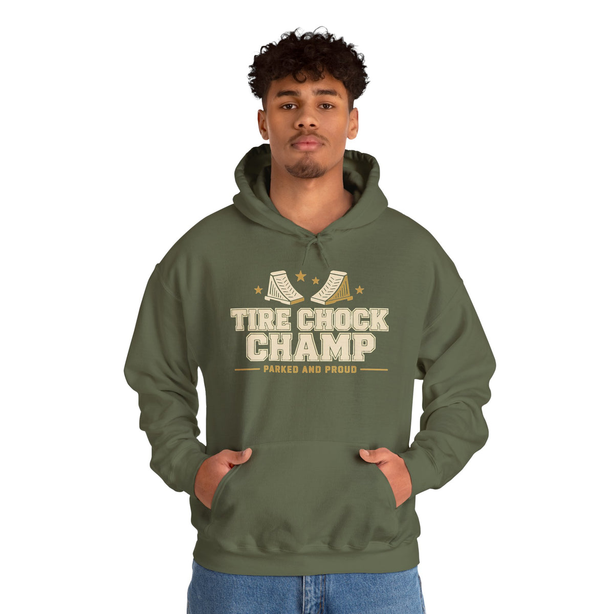 Tire Chock Champ Funny Camping Hoodie