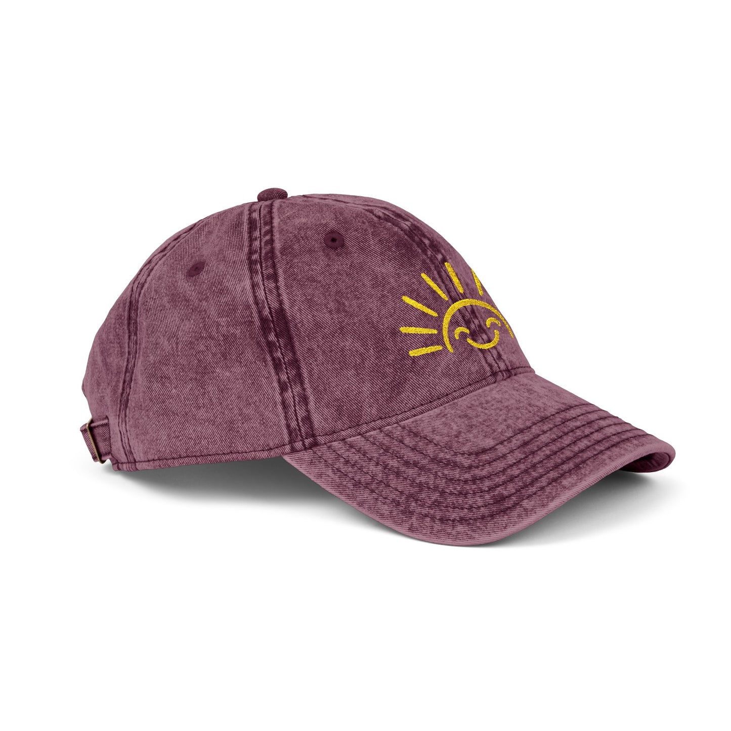 Vintage Embroidered Sun Cap — Smile Sunshine Baseball Hat