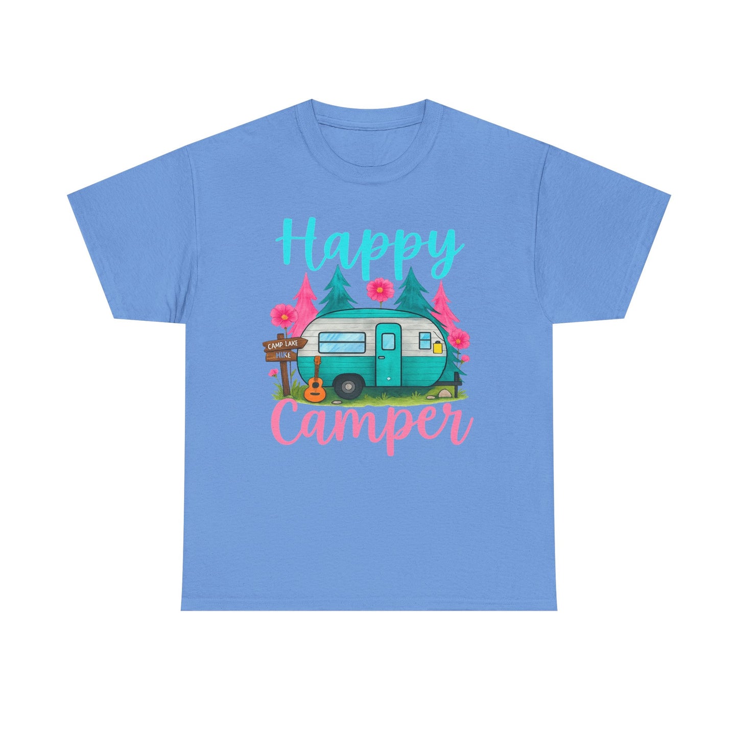 Happy Camper T‑Shirt – Cute Retro Trailer Camping Graphic Tee