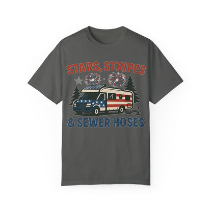 Stars, Stripes & Sewer Hoses: Patriotic RV Camping Illustration Comfort Colors