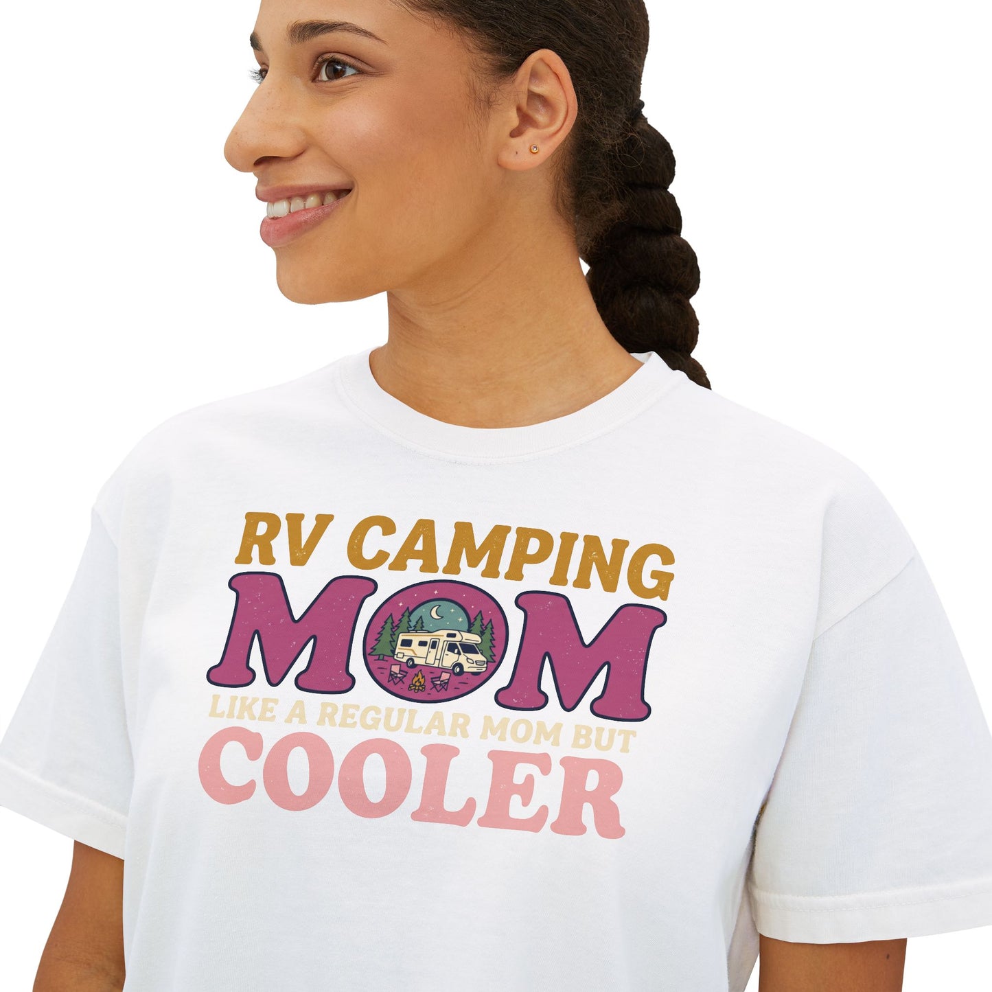 RV Camping Mom Cooler Women's Comfort Colors Boxy Tee