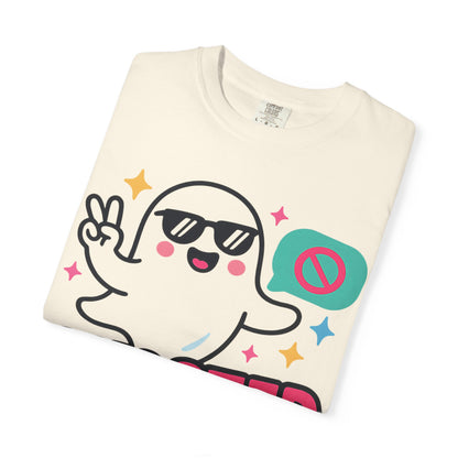 Ghosted Him IRL: Trendy Cartoon Ghost Illustration Comfort Colors Single Ladies