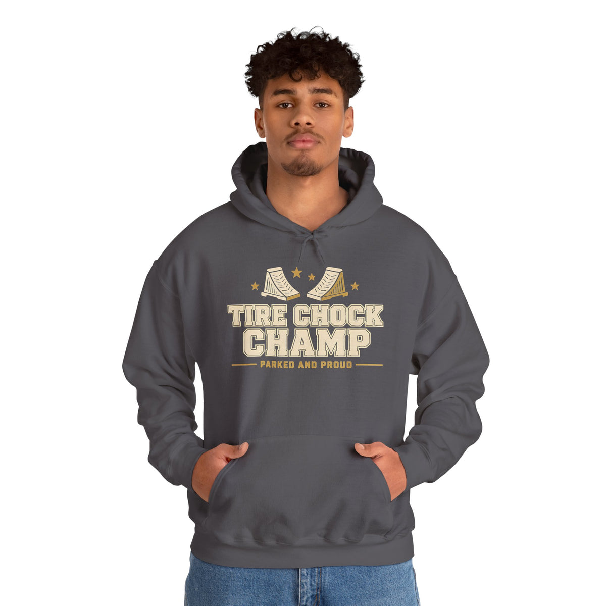 Tire Chock Champ Funny Camping Hoodie