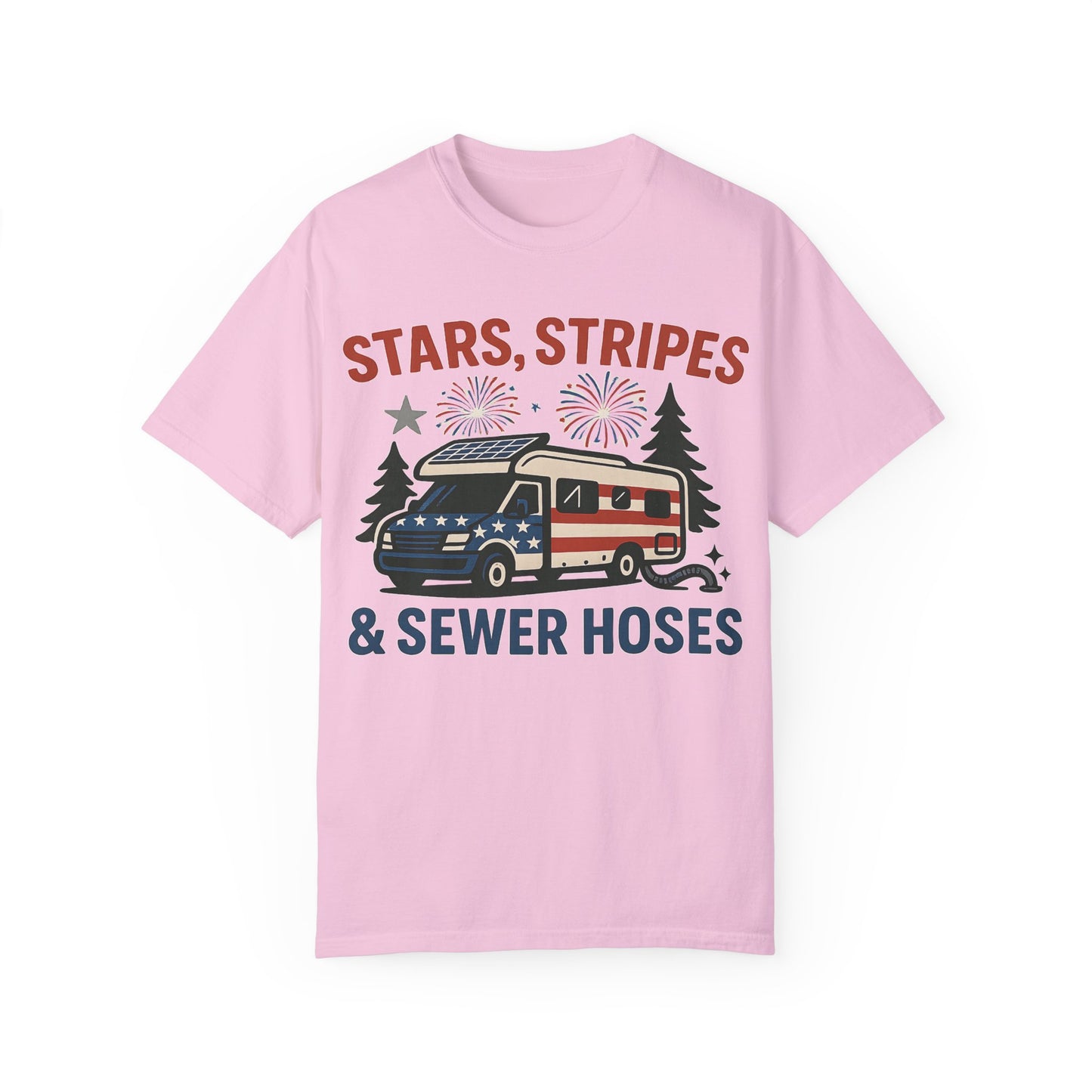 Stars, Stripes & Sewer Hoses: Patriotic RV Camping Illustration Comfort Colors