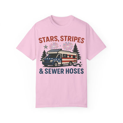 Stars, Stripes & Sewer Hoses: Patriotic RV Camping Illustration Comfort Colors