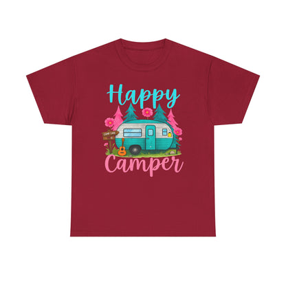 Happy Camper T‑Shirt – Cute Retro Trailer Camping Graphic Tee