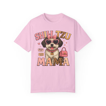 Shih Tzu Mama: Adorable Dog in Pink Sunglasses Comfort Colors