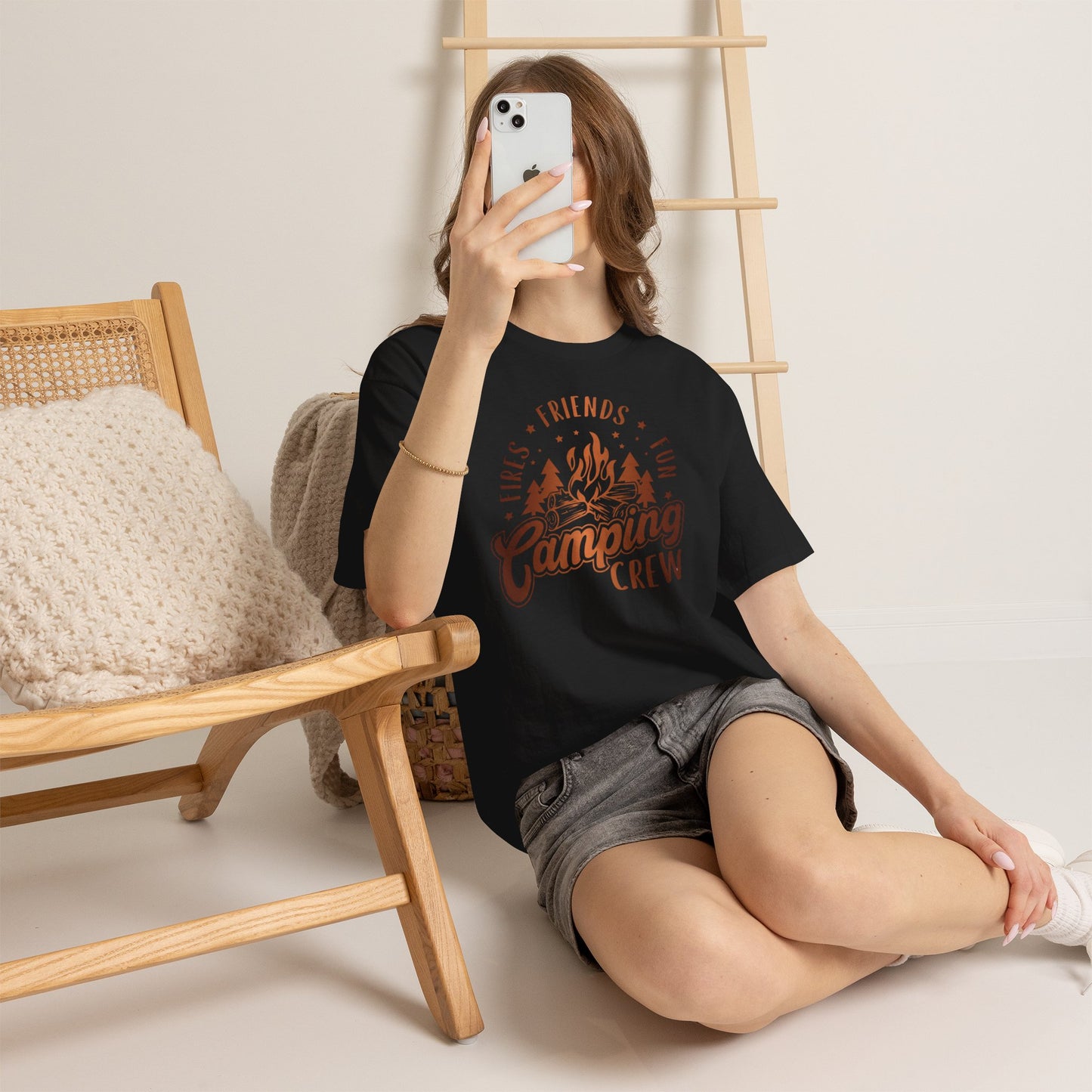 Camping Crew T-Shirt Fires Friends Fun Graphic Tee