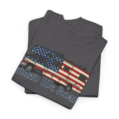 United We Roam Super-C RV | Patriotic Camper Tee