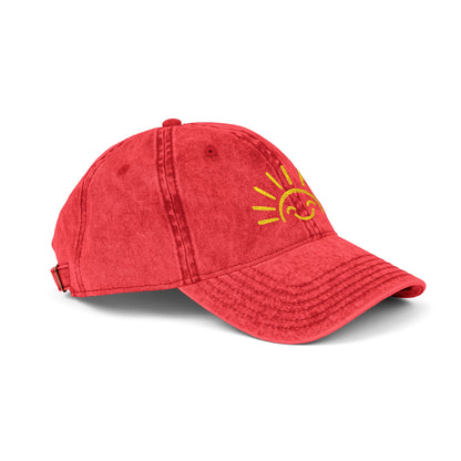 Vintage Embroidered Sun Cap — Smile Sunshine Baseball Hat