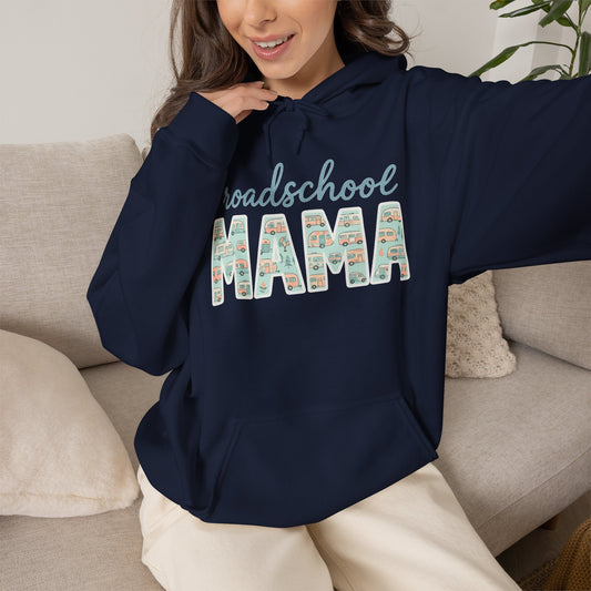 Roadschool Mama: Whimsical RV Education Design Funny Camping Hoodie