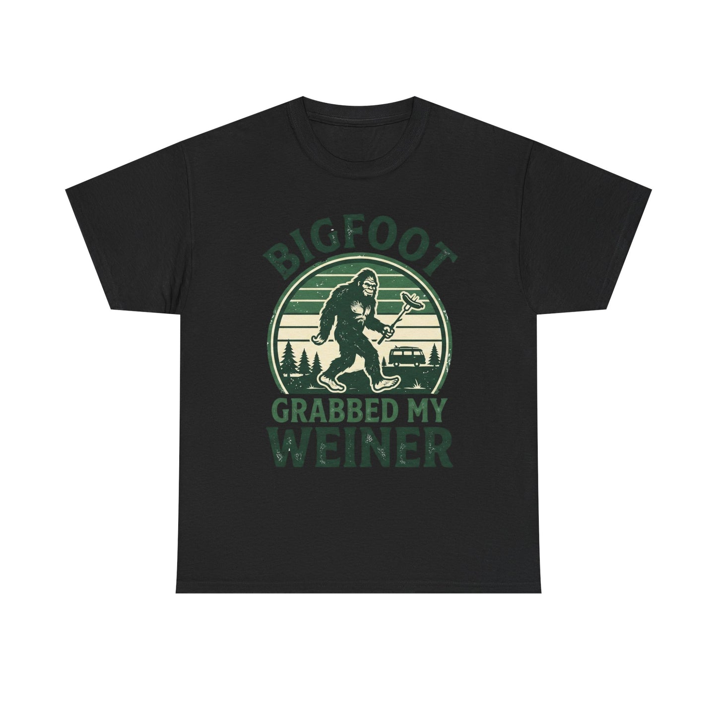 Bigfoot Grabbed My Weiner Retro Camping Tee