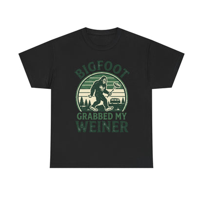 Bigfoot Grabbed My Weiner Retro Camping Tee