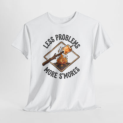 S'mores Camping T-Shirt - "Less Problems, More S'mores" Retro Campfire Tee
