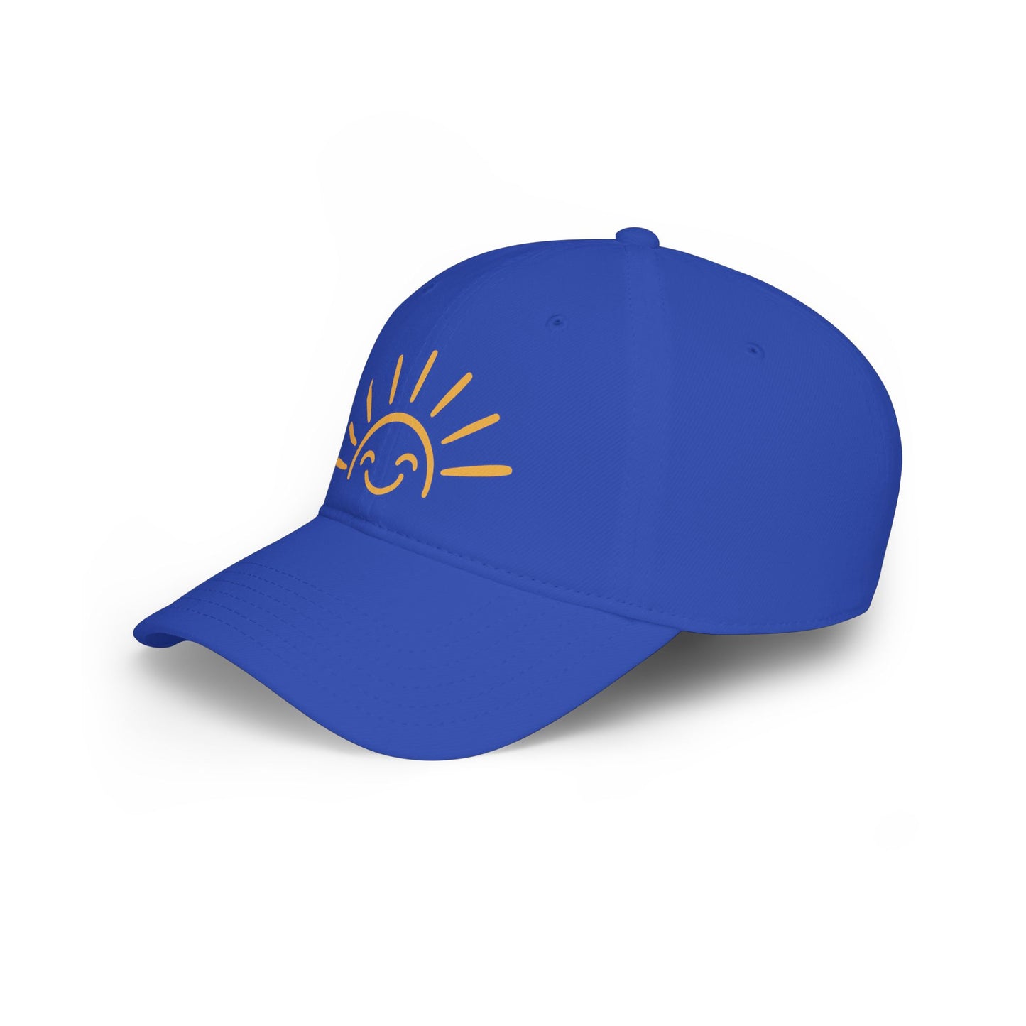 Smiling Sun Baseball Cap — Cheerful Embroidered Low Profile Hat