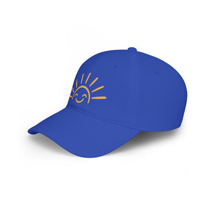 Smiling Sun Baseball Cap — Cheerful Embroidered Low Profile Hat