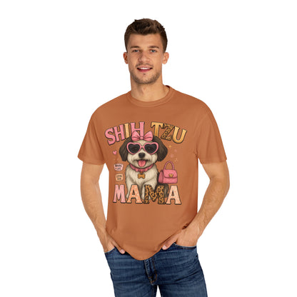 Shih Tzu Mama: Adorable Dog in Pink Sunglasses Comfort Colors