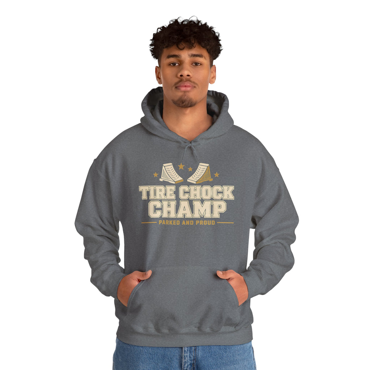 Tire Chock Champ Funny Camping Hoodie