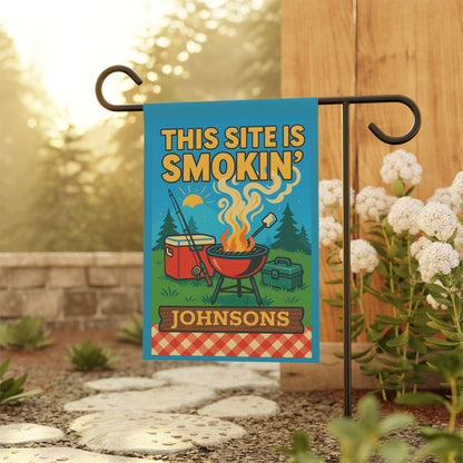 This Site Is Smokin' Garden Flag - Personalized BBQ Camping Yard Banner