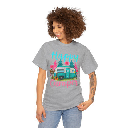 Happy Camper T‑Shirt – Cute Retro Trailer Camping Graphic Tee