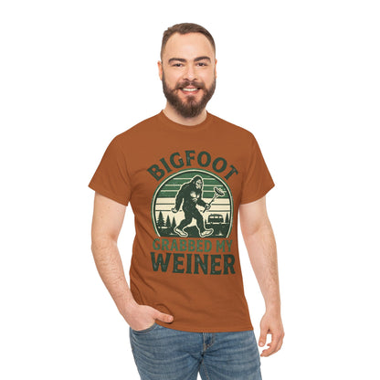 Bigfoot Grabbed My Weiner Retro Camping Tee