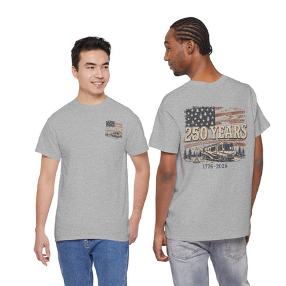 250 Years 1776–2026 American Flag RV T-Shirt