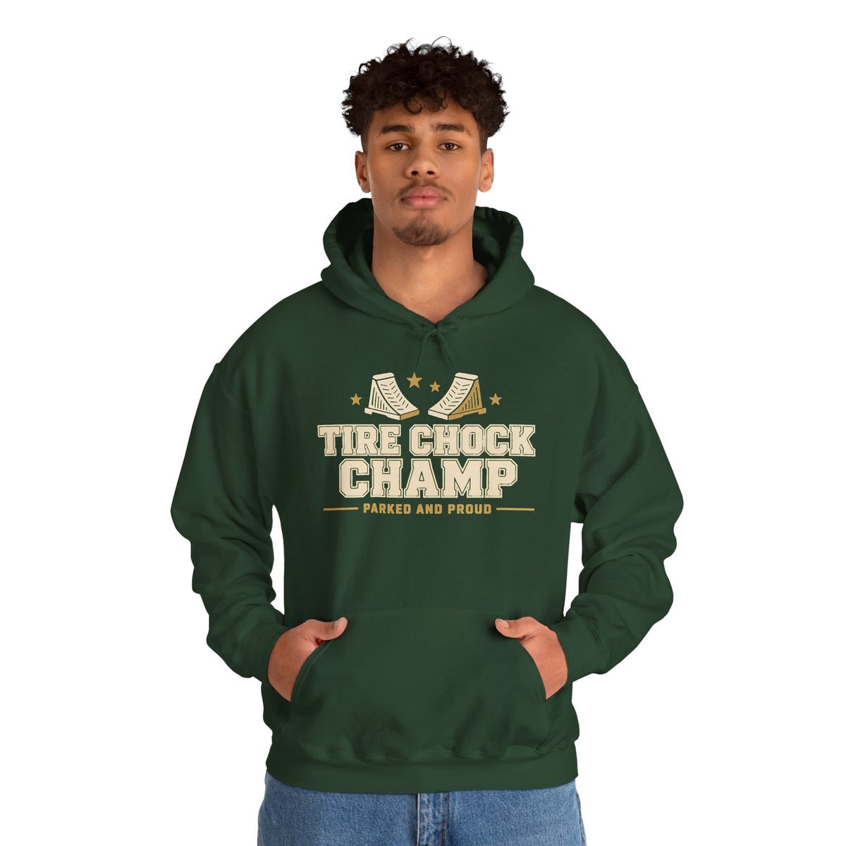 Tire Chock Champ Funny Camping Hoodie
