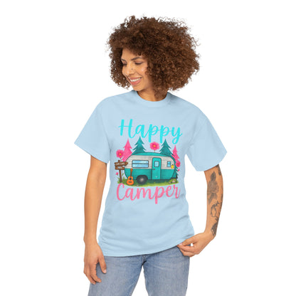 Happy Camper T‑Shirt – Cute Retro Trailer Camping Graphic Tee