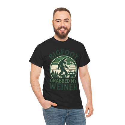 Bigfoot Grabbed My Weiner Retro Camping Tee