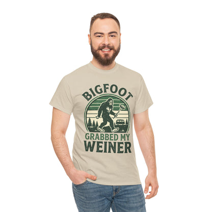 Bigfoot Grabbed My Weiner Retro Camping Tee
