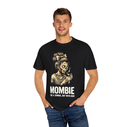 Mombie Unisex Garment-Dyed T-Shirt, Funny Parent Gift, Halloween Costume, Zombie Humor Tee, Unique Mom Shirt
