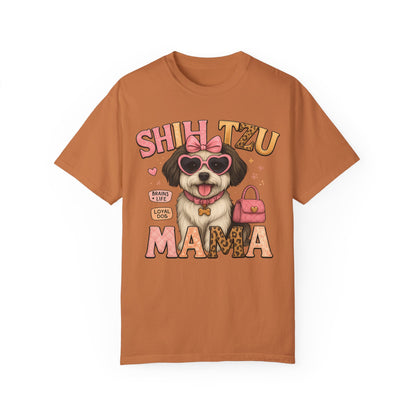 Shih Tzu Mama: Adorable Dog in Pink Sunglasses Comfort Colors