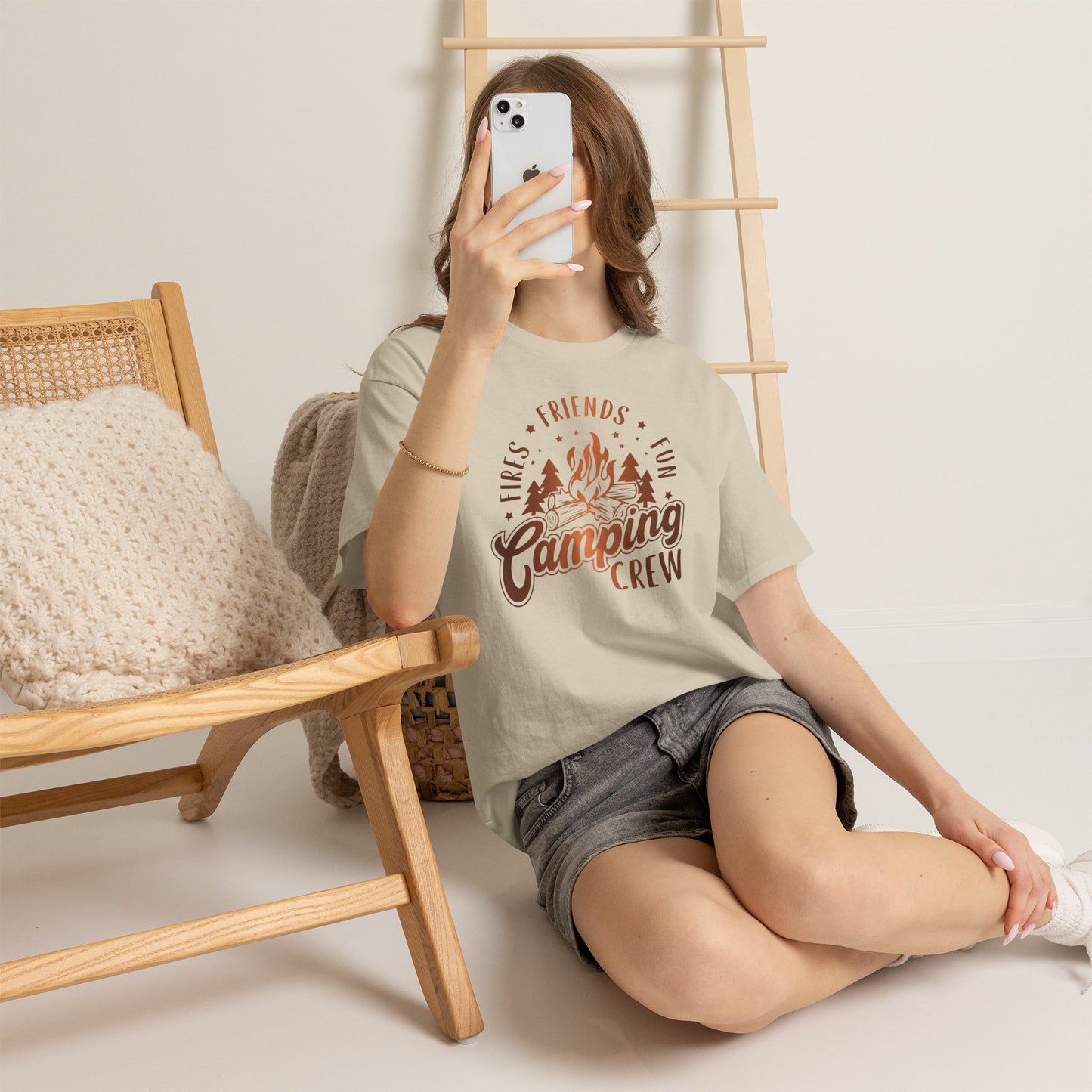 Camping Crew T-Shirt Fires Friends Fun Graphic Tee