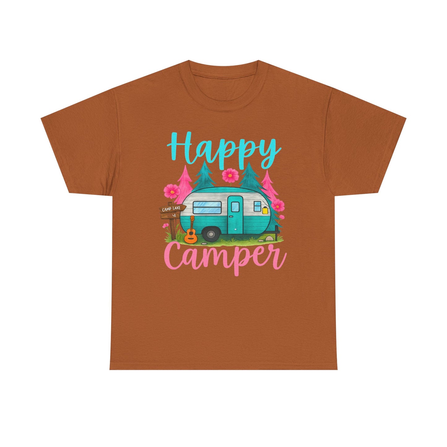 Happy Camper T‑Shirt – Cute Retro Trailer Camping Graphic Tee