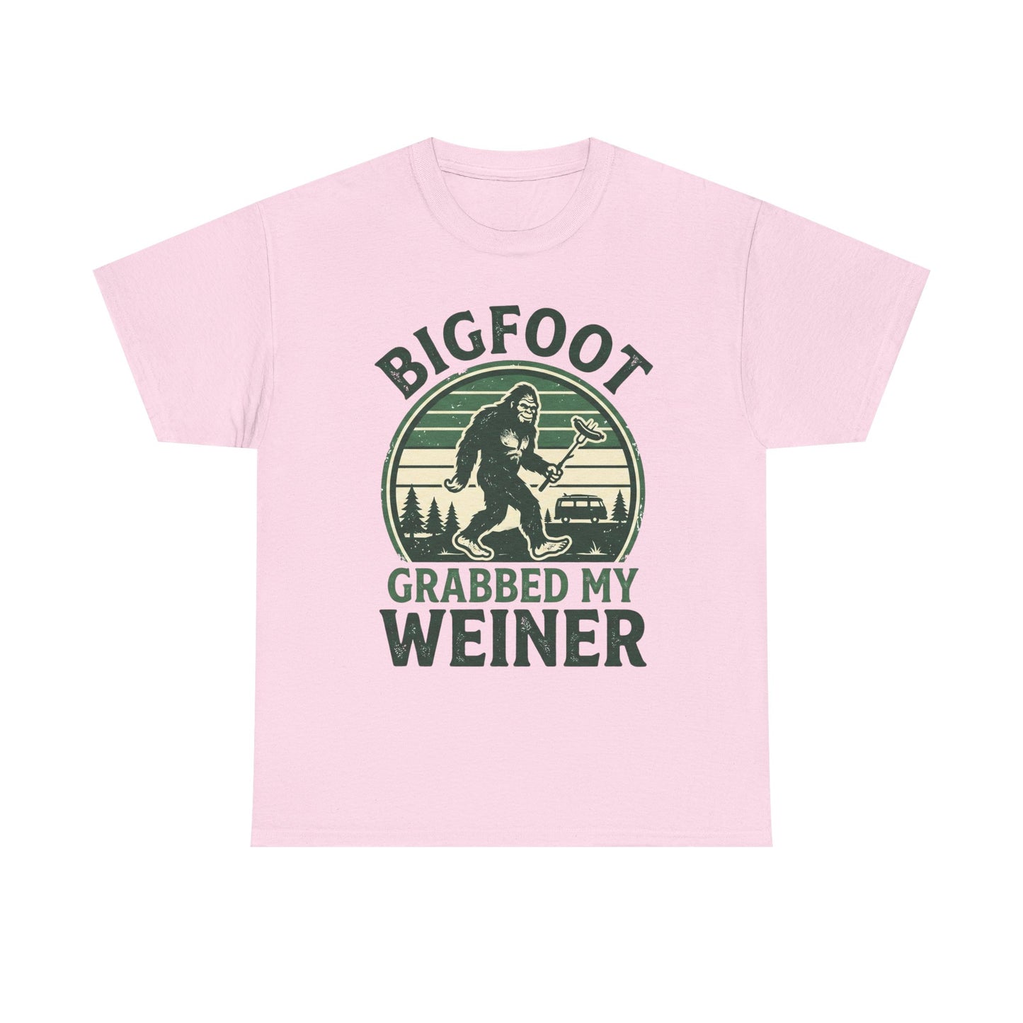Bigfoot Grabbed My Weiner Retro Camping Tee
