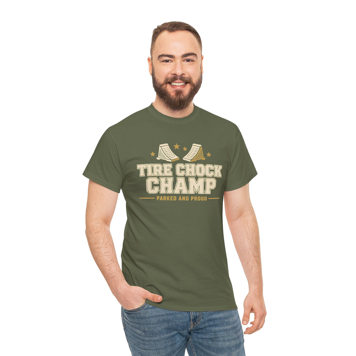 Tire Chock Champ Funny Camping Tee