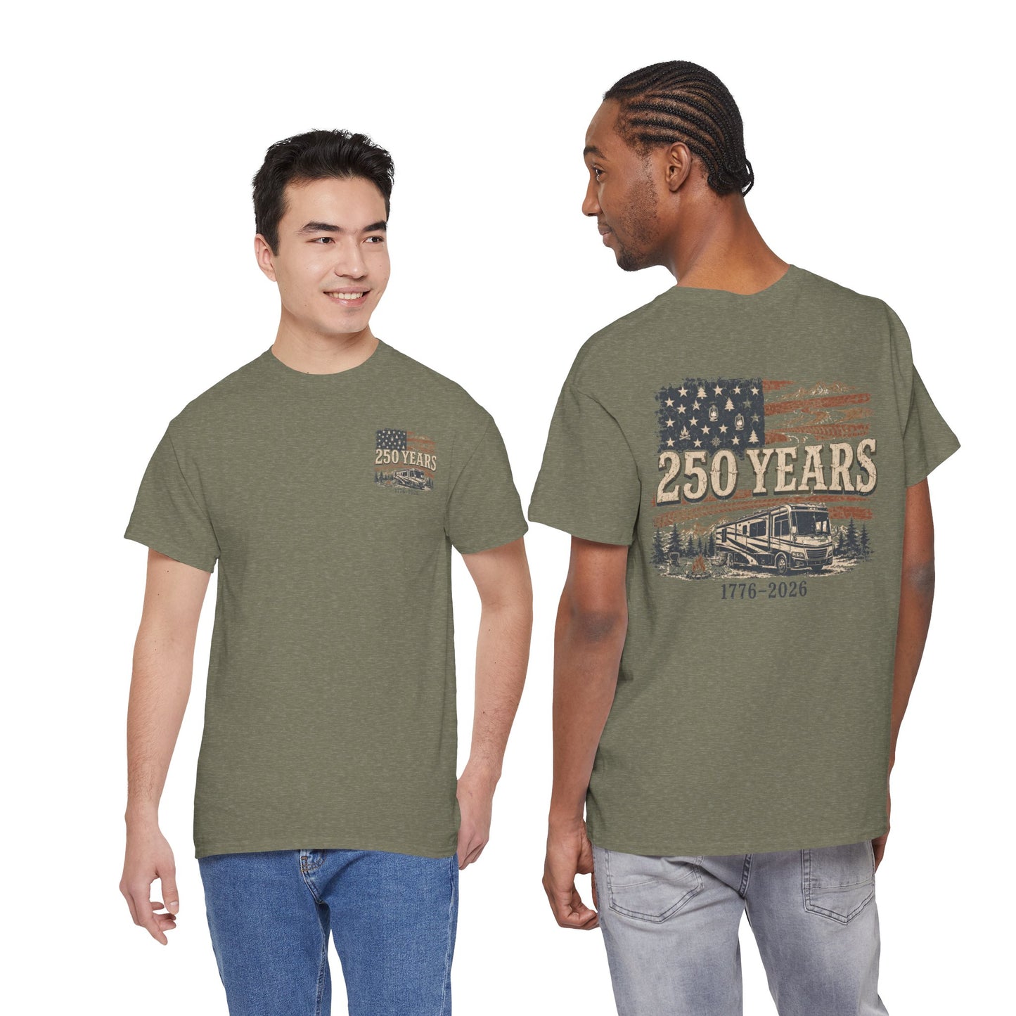 250 Years 1776–2026 American Flag RV T-Shirt