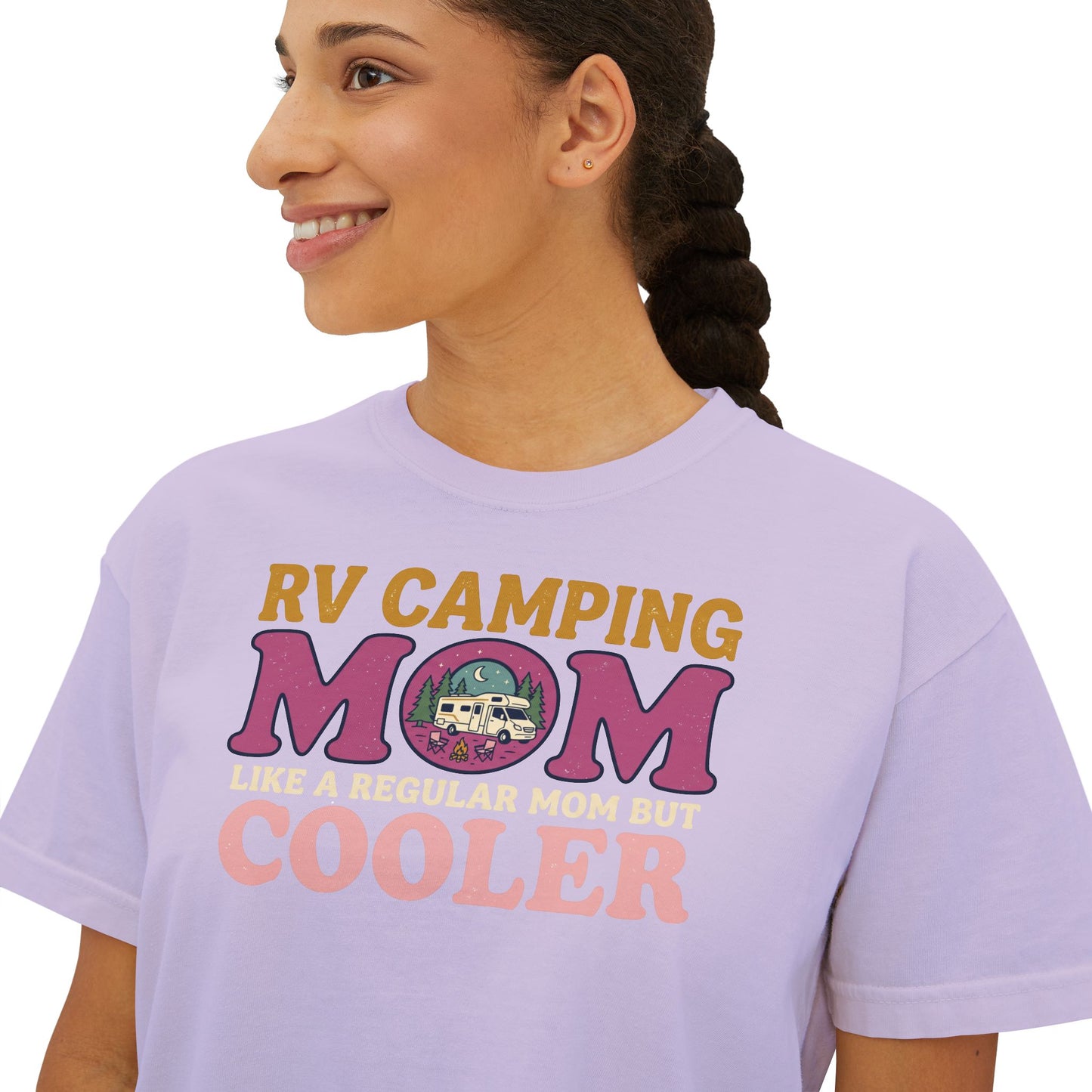 RV Camping Mom Cooler Women's Comfort Colors Boxy Tee