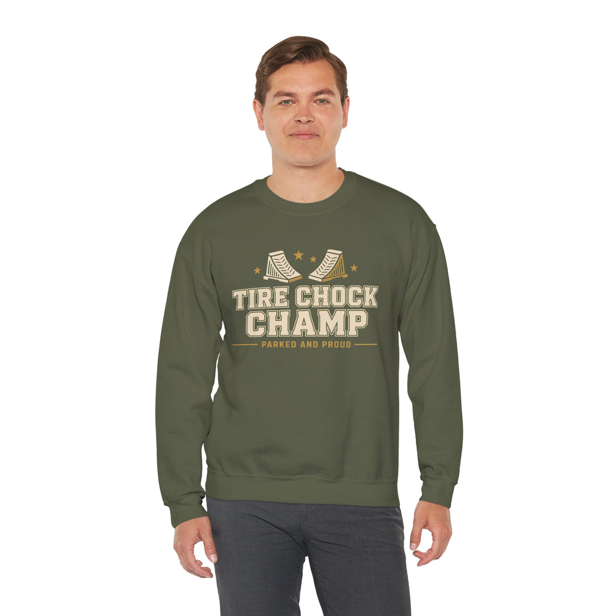 Tire Chock Champ Funny Camping Sweatshirt