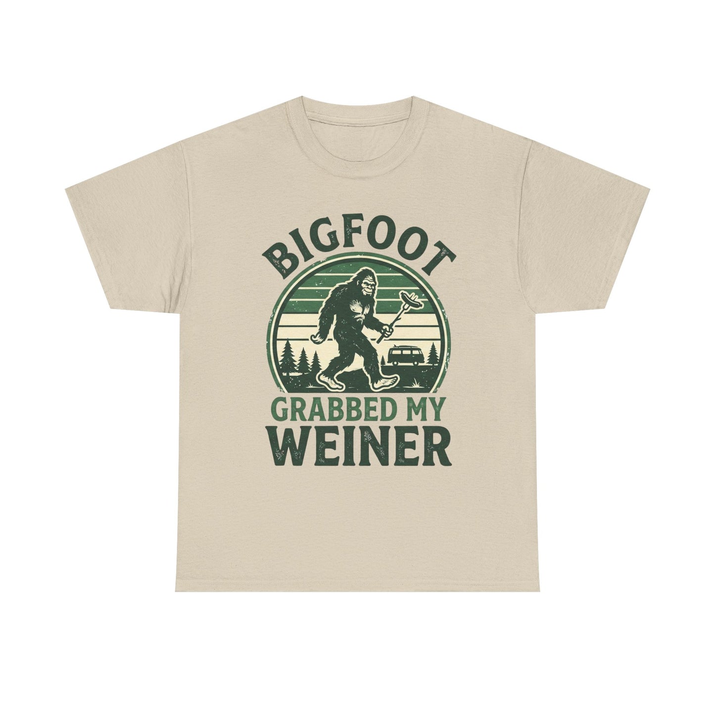 Bigfoot Grabbed My Weiner Retro Camping Tee