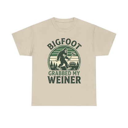 Bigfoot Grabbed My Weiner Retro Camping Tee