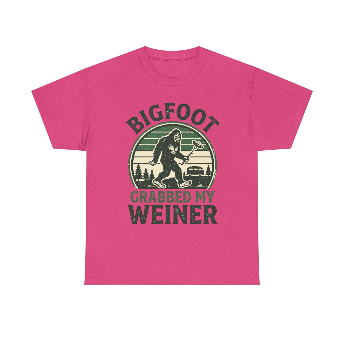 Bigfoot Grabbed My Weiner Retro Camping Tee