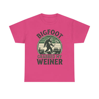 Bigfoot Grabbed My Weiner Retro Camping Tee