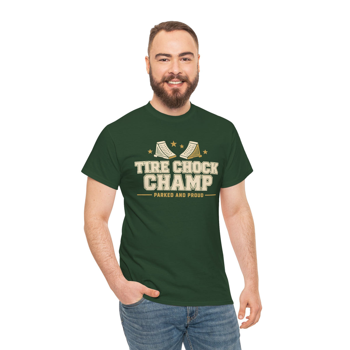 Tire Chock Champ Funny Camping Tee