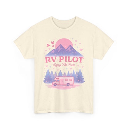 Moonlit RV Adventure: Pastel Pixel Camping Scene Funny Camping Tee