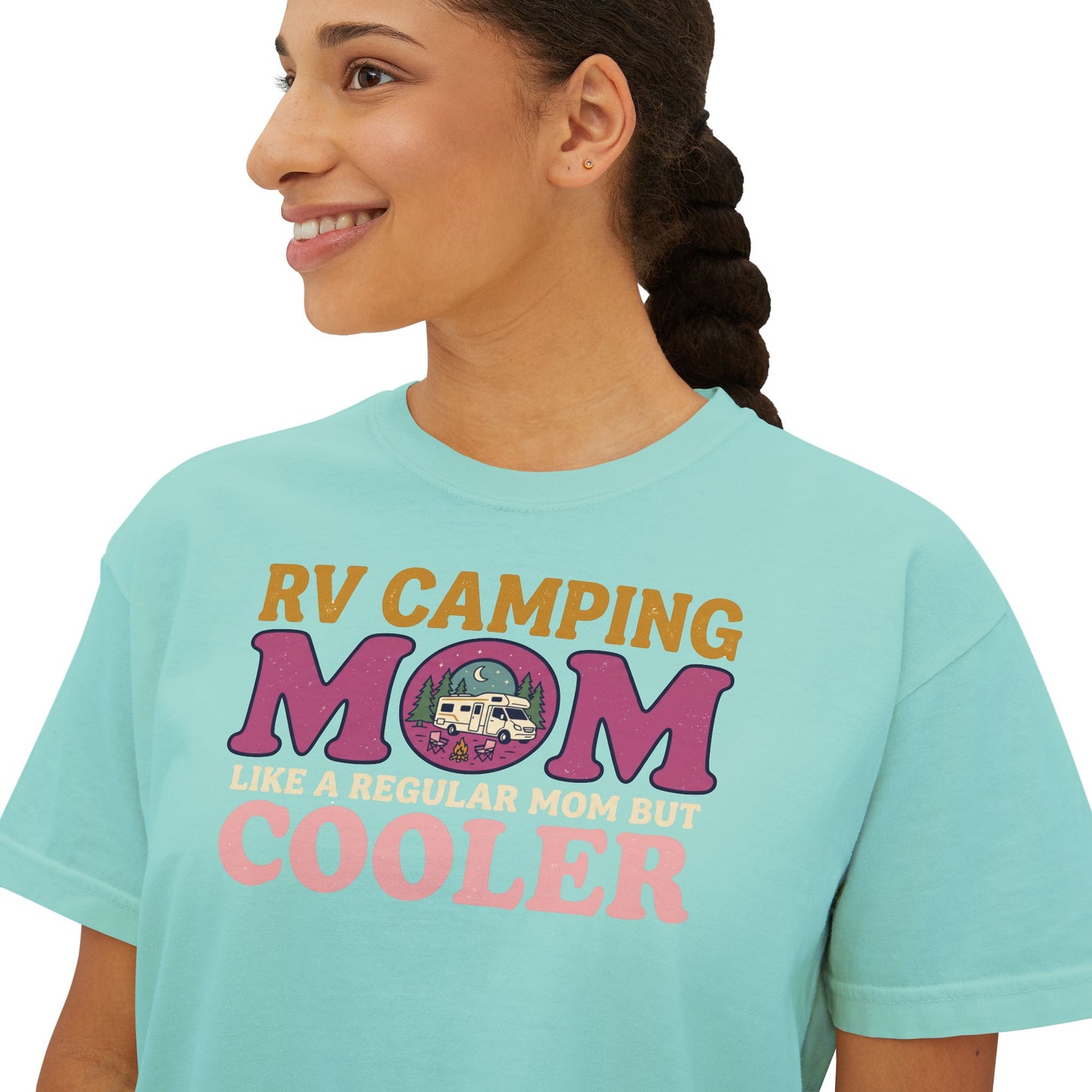 RV Camping Mom Cooler Women's Comfort Colors Boxy Tee
