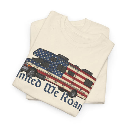 United We Roam Super-C RV | Patriotic Camper Tee